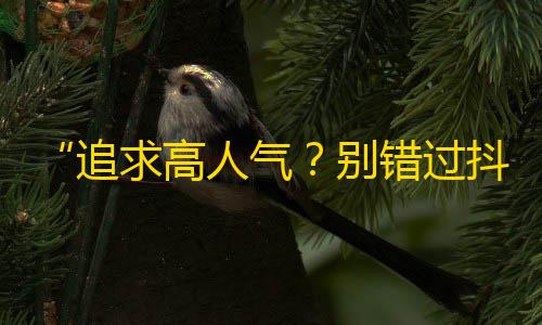 “追求高人气？别错过抖音的增粉攻略”