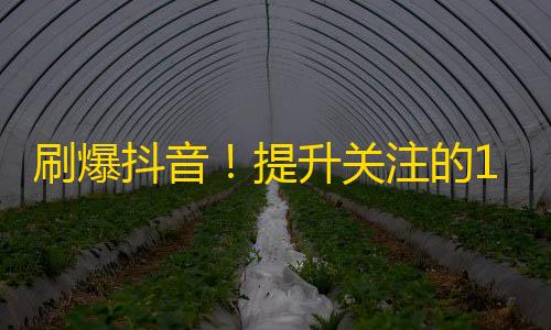 刷爆抖音！提升关注的10个小技巧！