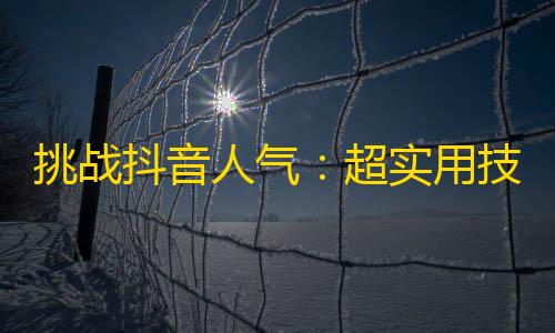 挑战抖音人气：超实用技巧促进关注增长！