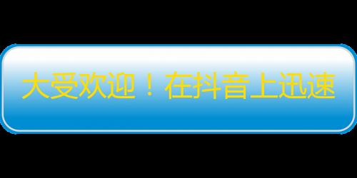 大受欢迎！在抖音上迅速吸引关注的方法！