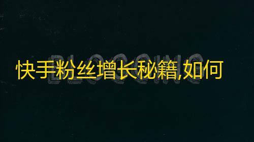 快手粉丝增长秘籍,如何迅速提升粉丝数量